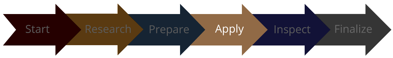 Steps 4 - Apply Graphic arrow showing step 4, Apply.